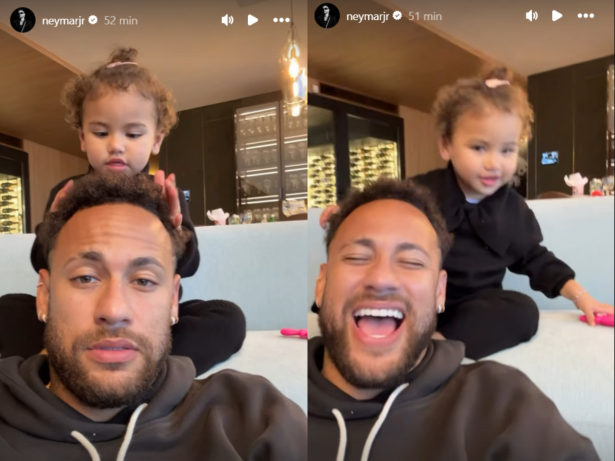 Brincalhona! Neymar registra Mavie dizendo que ele está com piolho