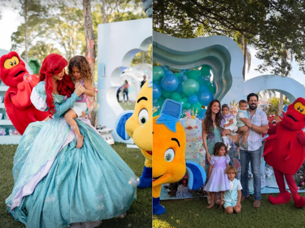 Fundo do mar: Sorocaba e Biah Miranda promovem festa de 4 anos para filha do meio