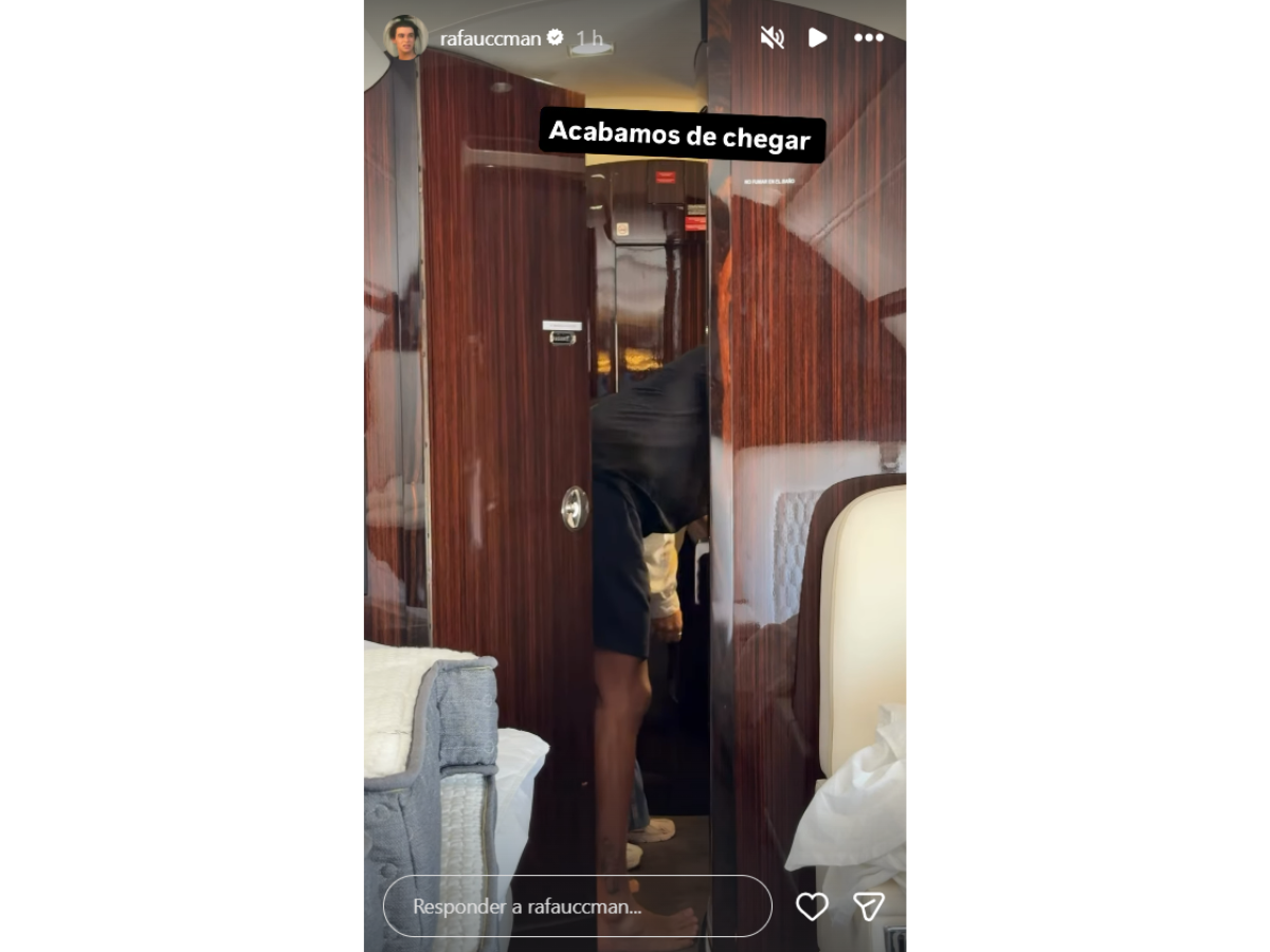 Reprodução Instagram Rafa Uccmann mostrando que chegaram em Madrid Reprodução Instagram Rafa Uccmann mostrando que chegaram em Madrid