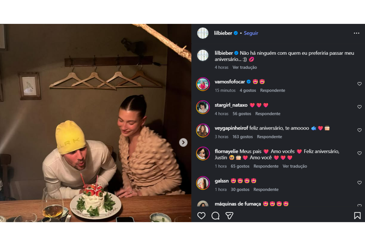 Reprodução Instagram Justin Bieber 