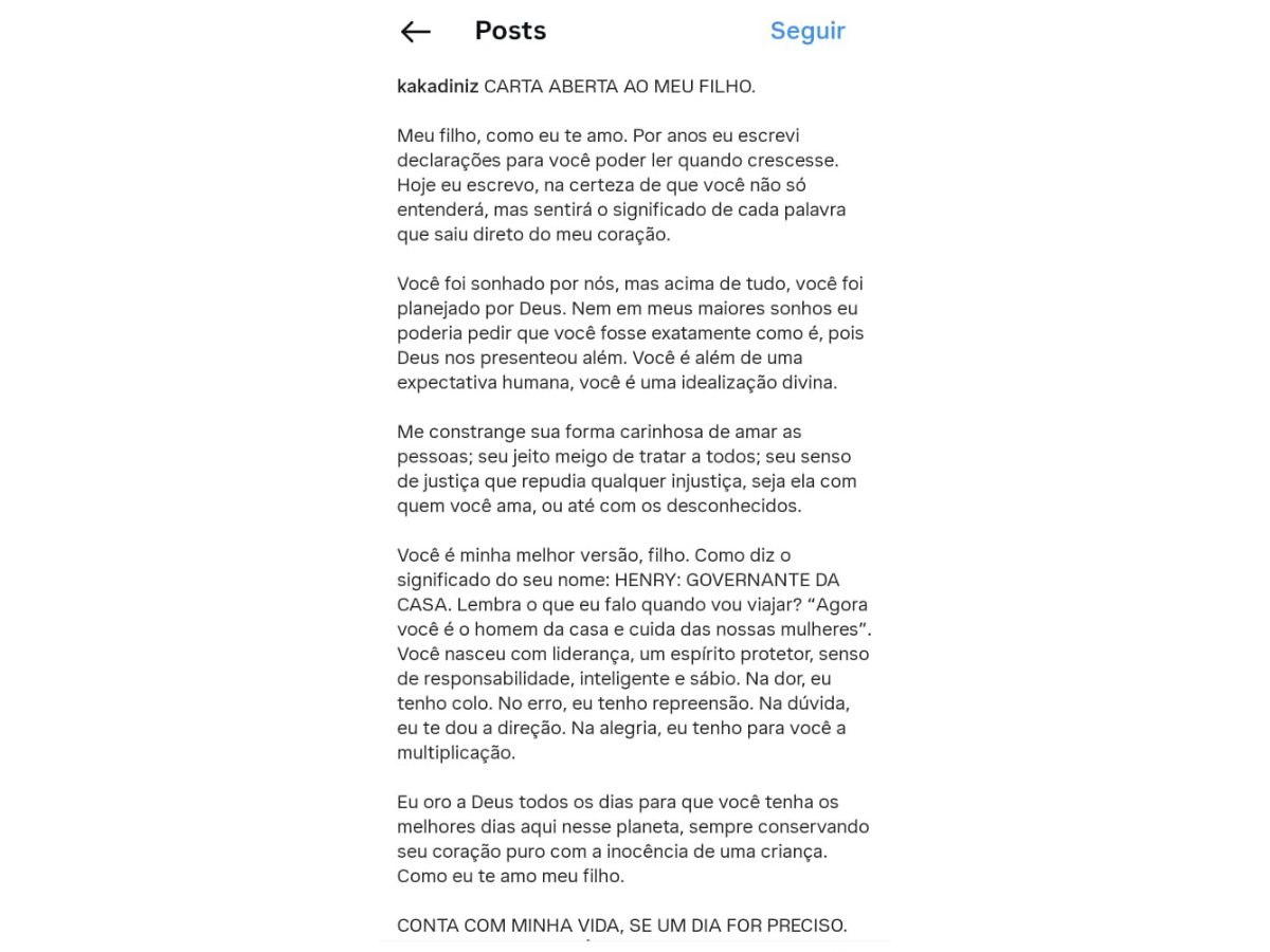 Reprodução Instagram @kakadiniz