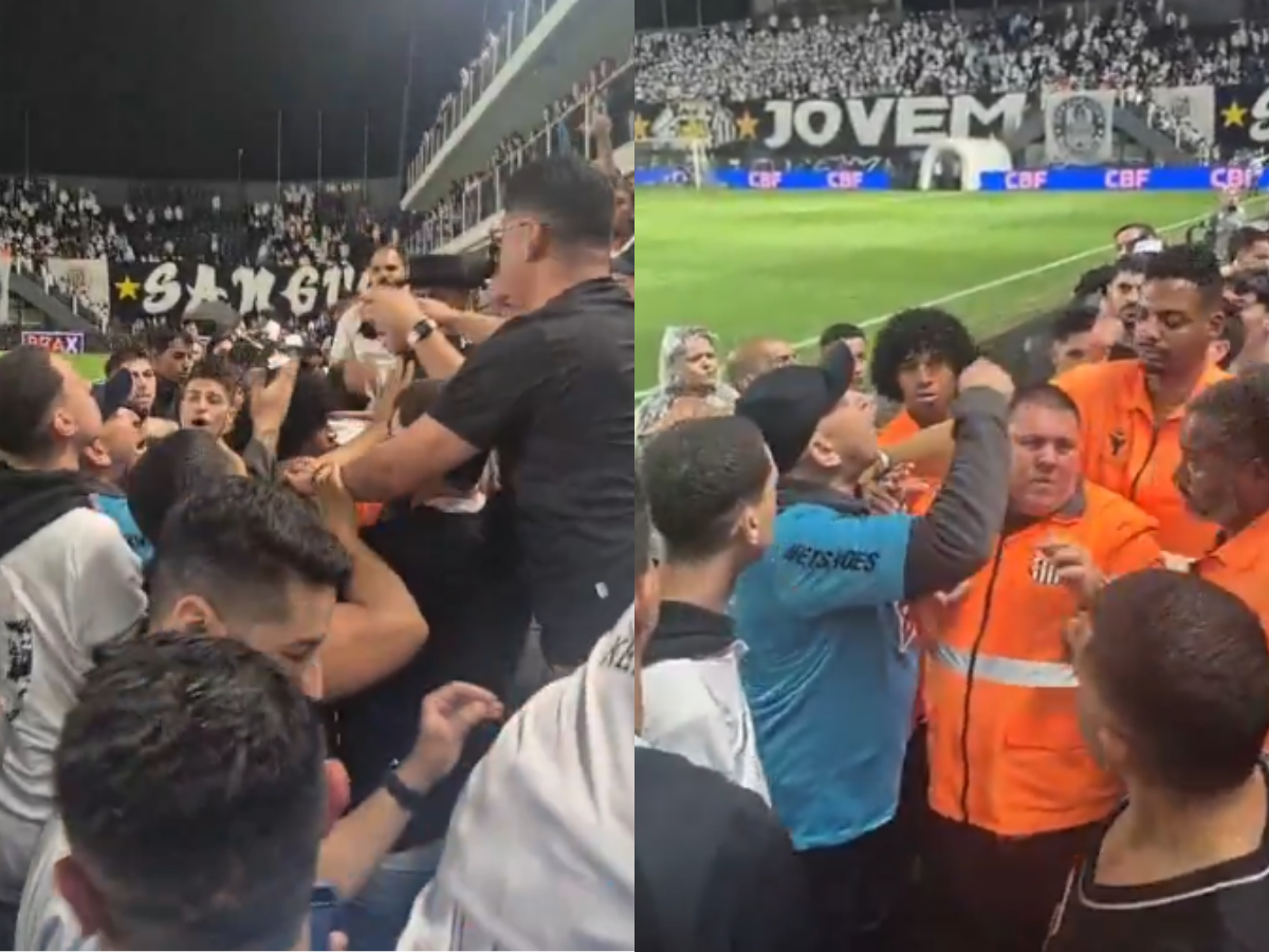 Torcedor que discutiu com Neymar foi hostilizado por outros santistas. Reprodução/@@muribanido