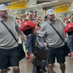 Noivo de Taylor Swift, Travis Kelce chega ao Brasil e atrai multidão