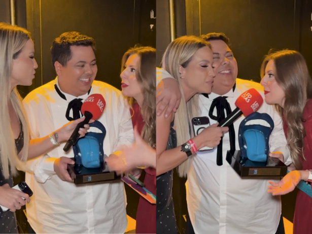 Apresentadores da LeoDias TV, Tutu e Taisa celebram prêmio do “Camarote da Fofoca”
