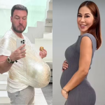 Com barriga falsa, Thiago Nigro tenta sentir na pele a gestação de Maíra Cardi