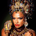 Rainha de Bateria, Quitéria Chagas usa look inspirado em Conceição Evaristo na Império Serrano
