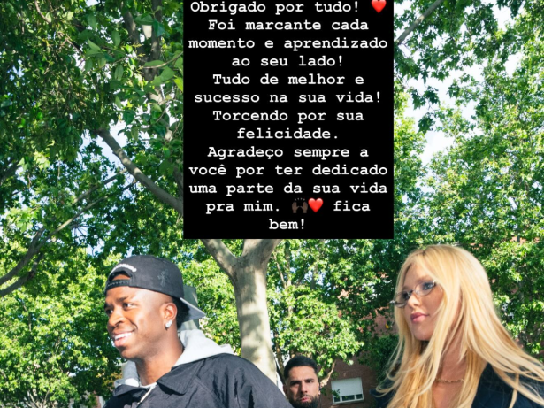 Nada de assessoria! Vini Jr. escreveu sozinho publicação sobre término com Virginia
