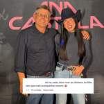 Ana Castela rebate acusação de que o pai vive às suas custas: “Muito trabalhador”