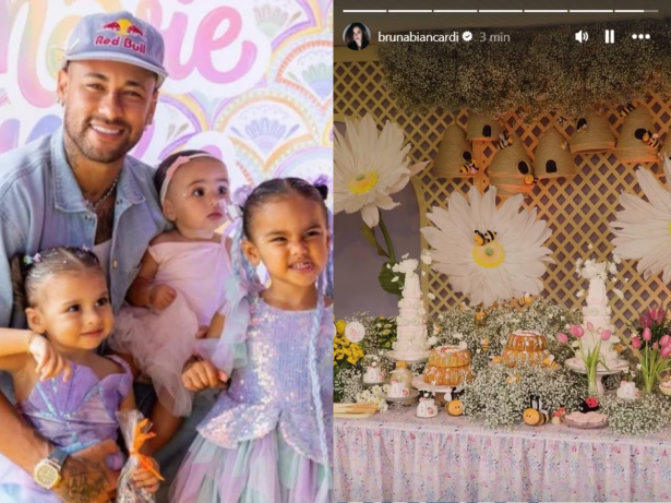 Filhas de Neymar Jr., Mel e Helena ganham festa conjunta; veja detalhes