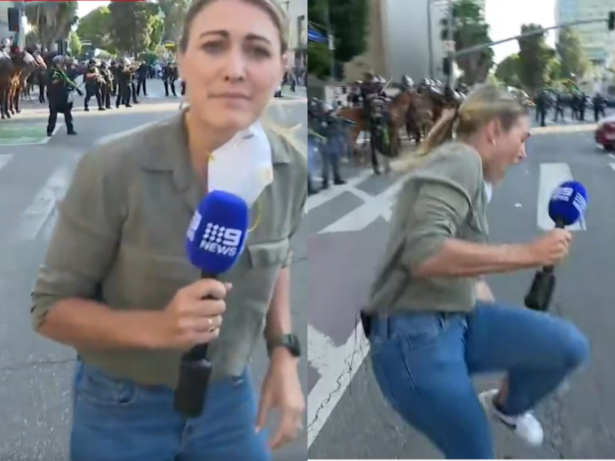 Repórter é atingida por tiro de borracha durante manifestação nos EUA. Veja