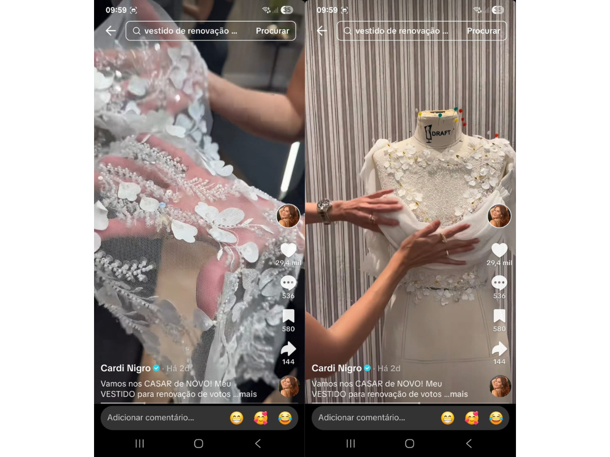 Reprodução TikTok Cardi Nigro/ montagem 