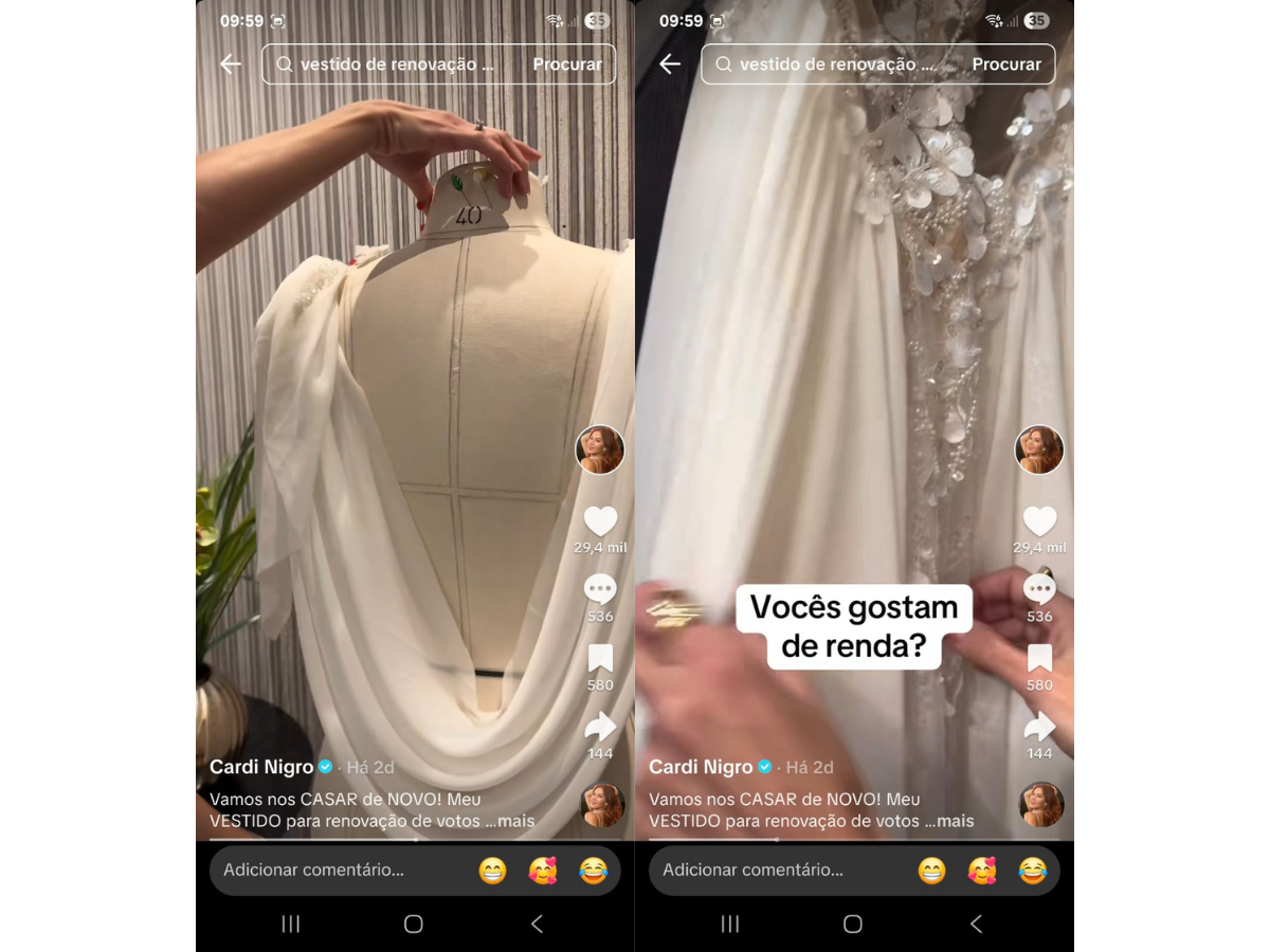 Reprodução TikTok Cardi Nigro/ montagem 