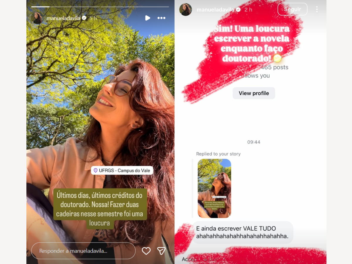 Reprodução Instagram Manuela d'Ávila/ montagem 