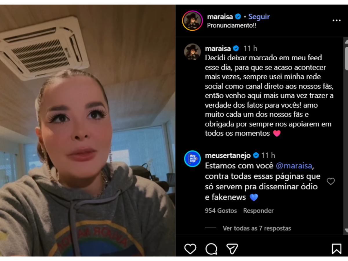 Reprodução Instagram Maraisa/ montagem Reprodução Instagram Maraisa/ montagem