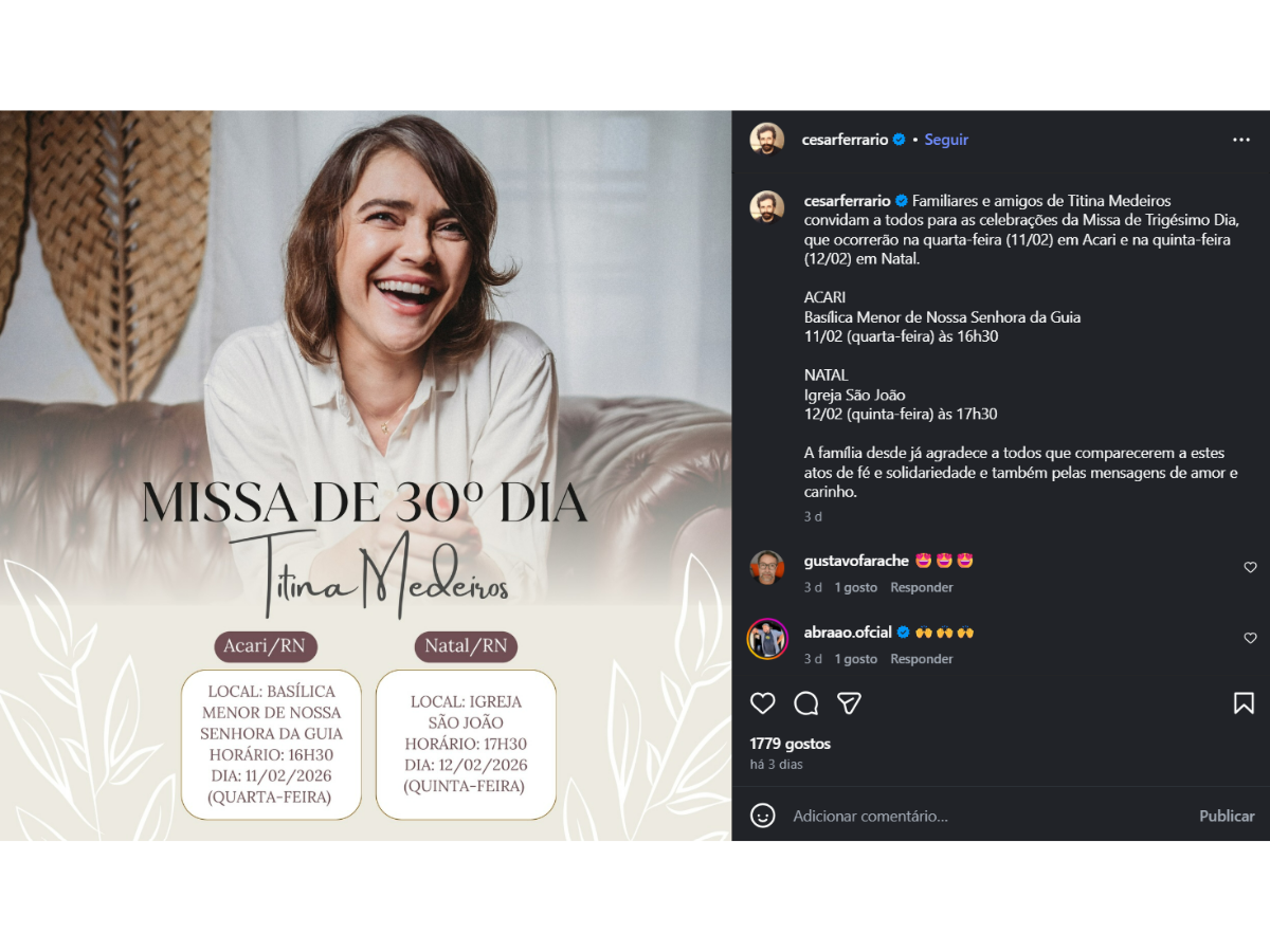 Reprodução Instagram César Ferrario