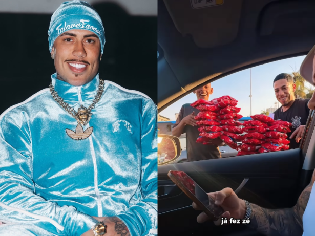 MC Daniel faz pix de R$ 500 para vendedores de pipoca em semáforo de Brasília