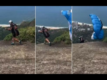 Homem morre ao saltar de speed fly na Pedra Bonita, no Rio. Veja!