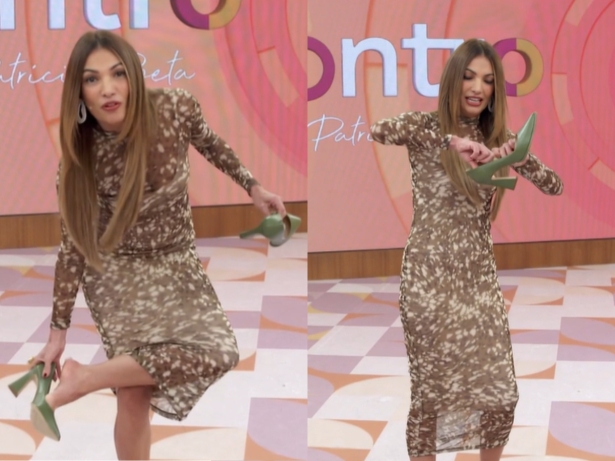 Perrengue ao vivo! Patrícia Poeta precisa trocar de sapato durante programa