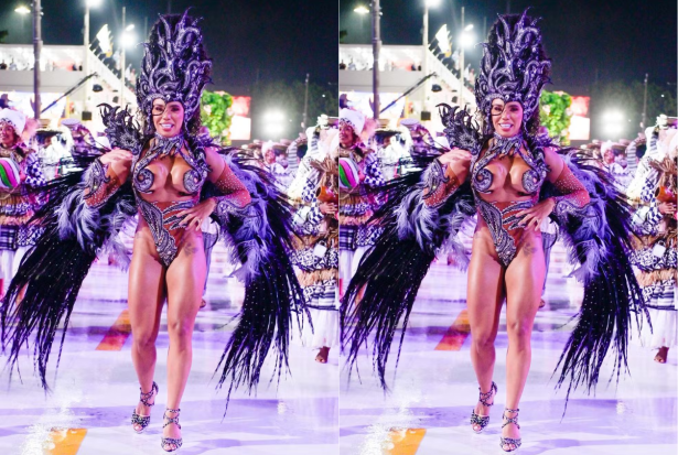 Atrasadinha: rainha de bateria da Mangueira não entra com a escola no Desfile das Campeãs