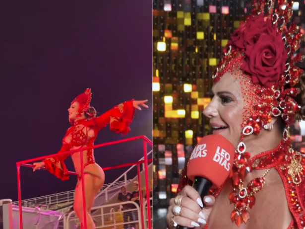 Samba nas alturas! Viviane Araujo comenta ensaio com plataforma para desfile: “Nunca fiz”