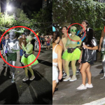 Sandy e namorado se jogam em bloquinho de rua de SP. Veja fotos!