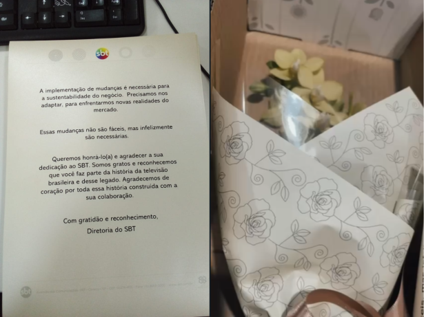 Momento da despedida: após demissões, SBT enviou flores para funcionários