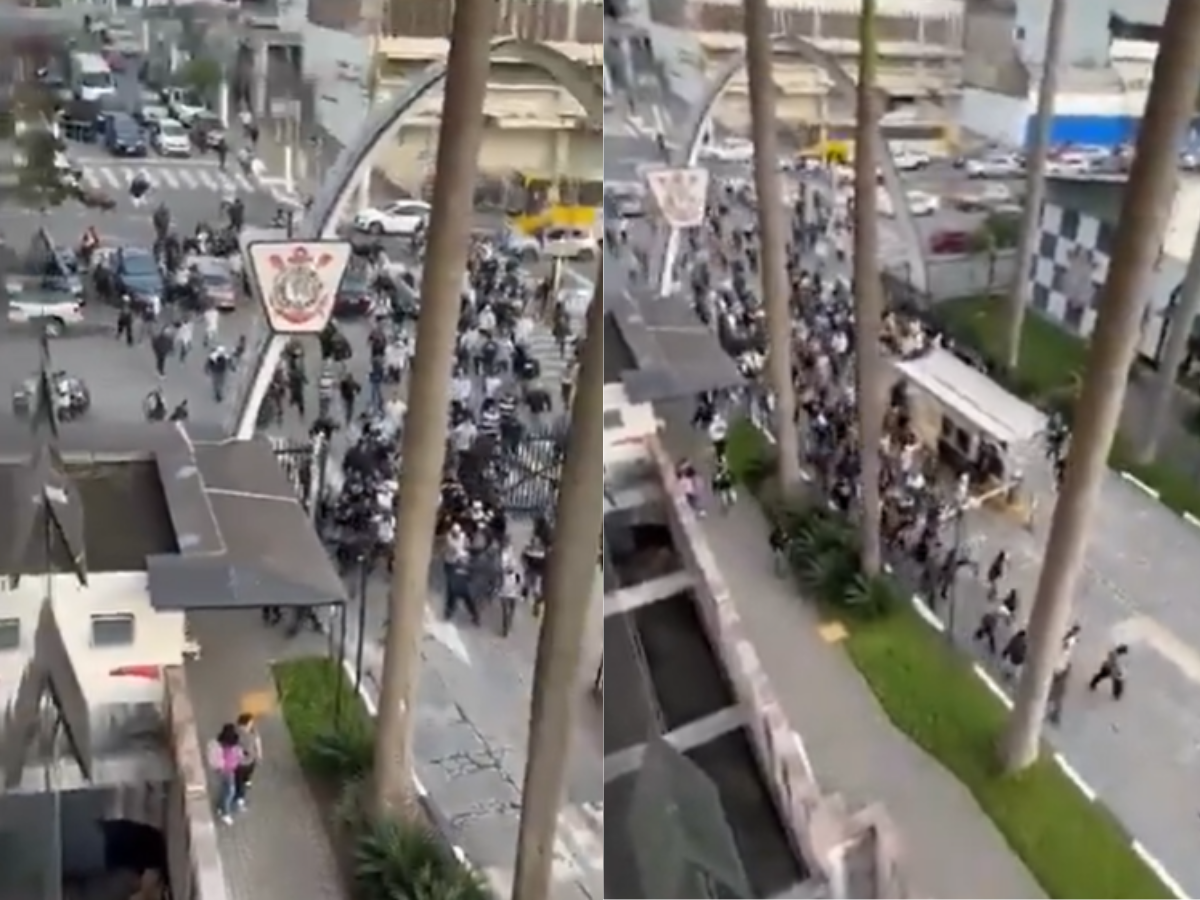 Sede do Corinthians é invadida por torcedores / Reprodução