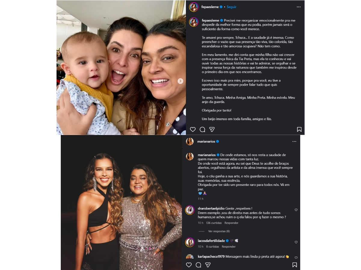 Reprodução Instagram @fepaesleme e @marianarios/ montagem 