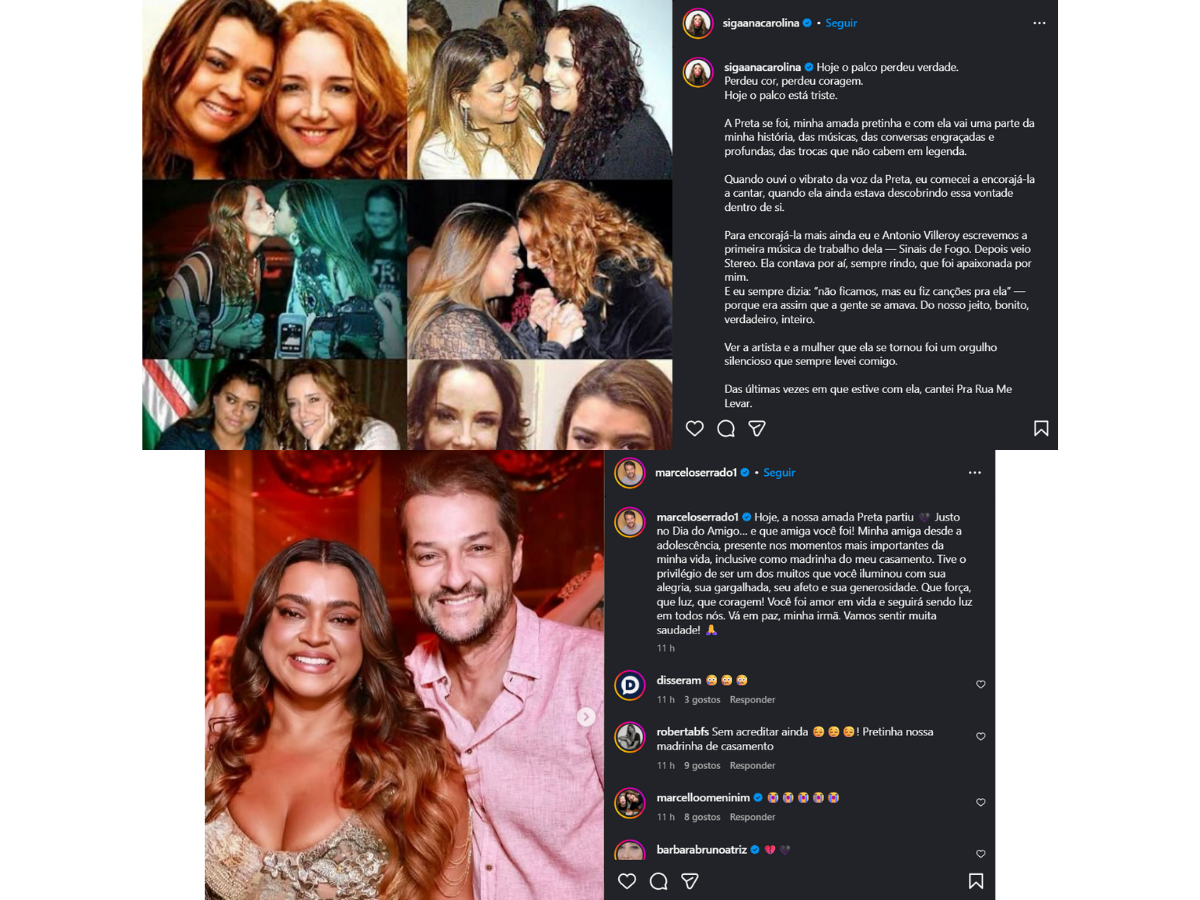Reprodução Instagram @sigaanacarolina e @marceloserrado1/ montagem 