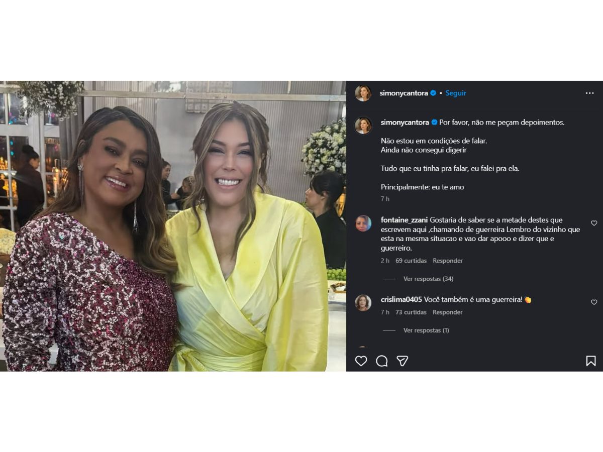 Reprodução Instagram @simonycantora/ montagem 