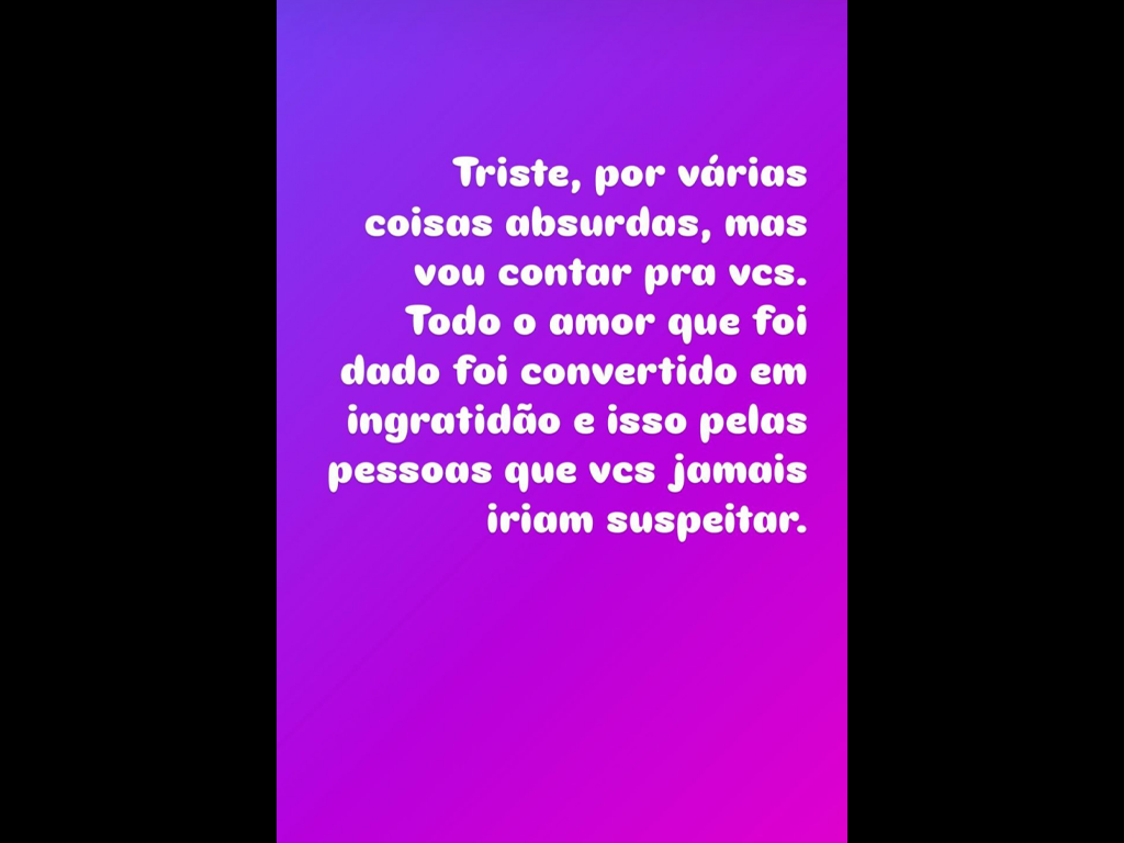 Débora Maia desabafou no stories do Instagram (Reprodução)