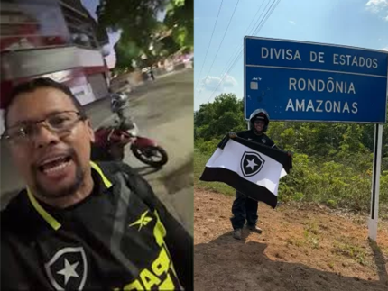 Torcedor do Botafogo percorre 7 mil km de moto para acompanhar final da Libertadores