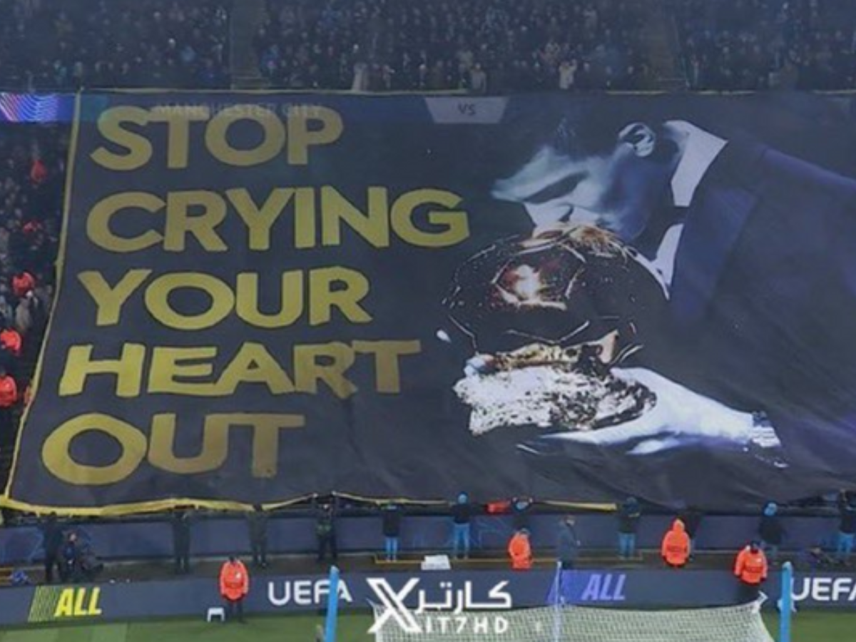 Torcida do Manchester City provocou Vini Jr antes de jogo da Champions / Reprodução