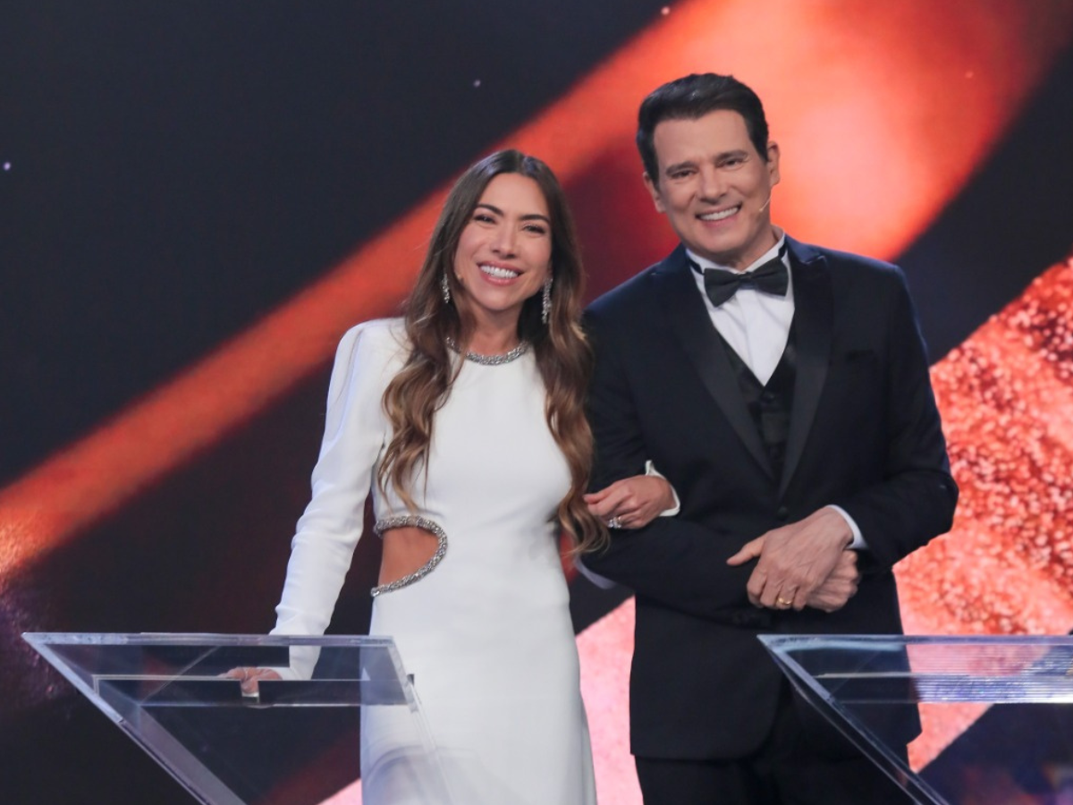 Patrícia Abravanel e Celso Portiolli, apresentadores do Troféu Imprensa / Crédito: Rogerio Pallatta/SBT