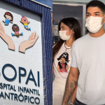 Zé Vaqueiro e esposa visitam hospital e trocam experiências com pais atípicos