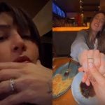 Lauana Prado exibe anel de noivado cravejado de diamantes em jantar com Tati Dias