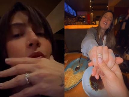 Lauana Prado exibe anel de noivado cravejado de diamantes em jantar com Tati Dias