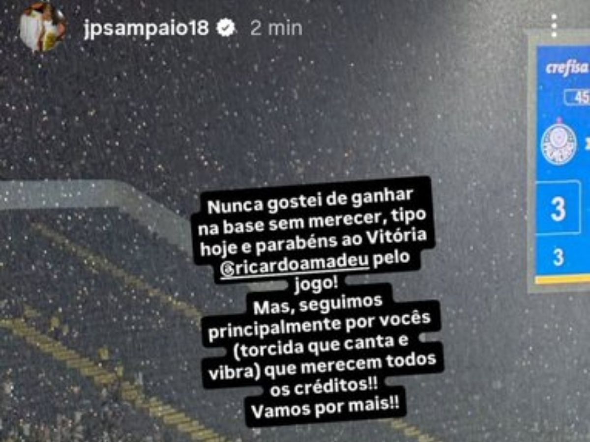 Reprodução/Instagram: @jpsampaio18