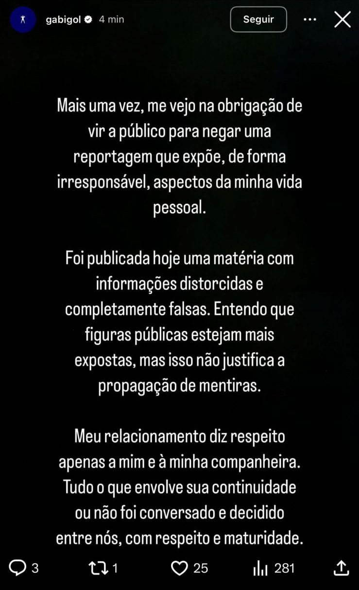 Reprodução: Instagram@gabigol