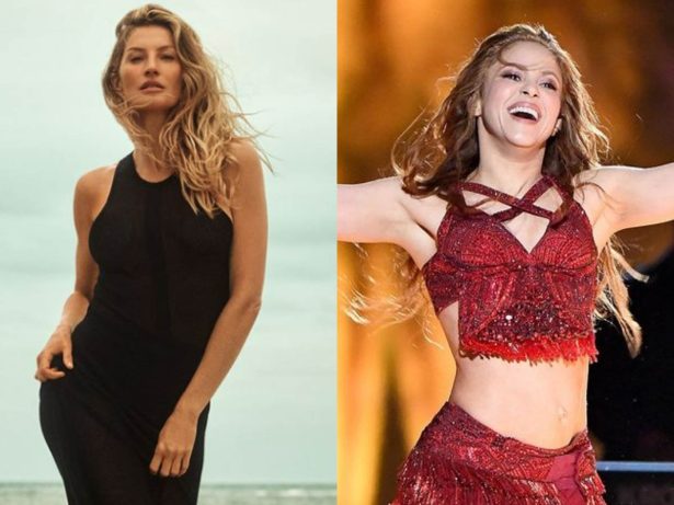 Amigas! Gisele Bündchen pode escolher Shakira como madrinha de seu 3º filho