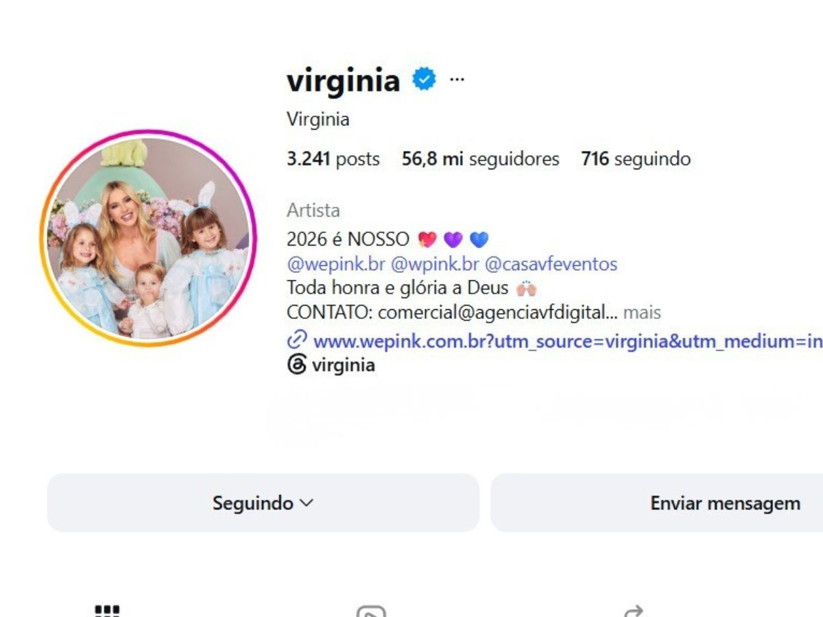 Foto: Reprodução/Instagram @virginia