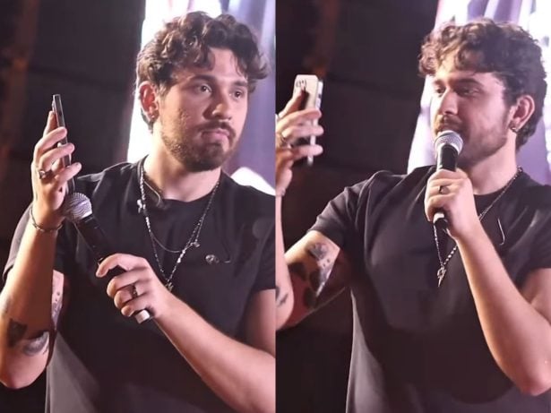 Cupido dos palcos: Gustavo Mioto liga para ex de fã e rola paquera ao vivo em show