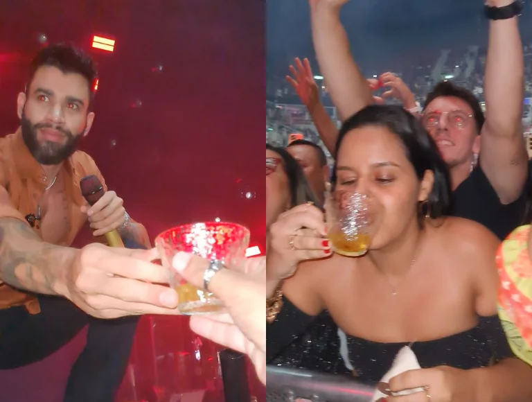 Gusttavo Lima faz a felicidade de fãs no RJ com entrega de “chá alcoólico”