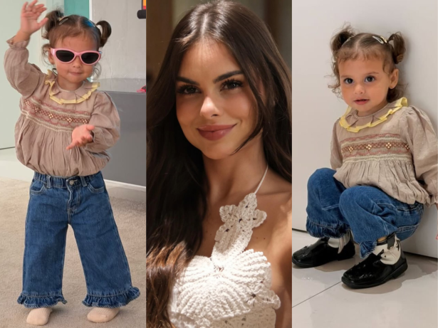 Óculos e bota de cowboy! Amanda Kimberlly mostra novas fotos de Helena, filha de Neymar
