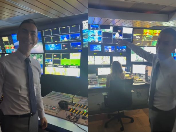 “Onde o JN decola”: César Tralli compartilha “cabine de comando” do “Jornal Nacional”