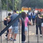 Familiares e amigos das vítimas choram em local de queda de helicópteros, no Rio de Janeiro