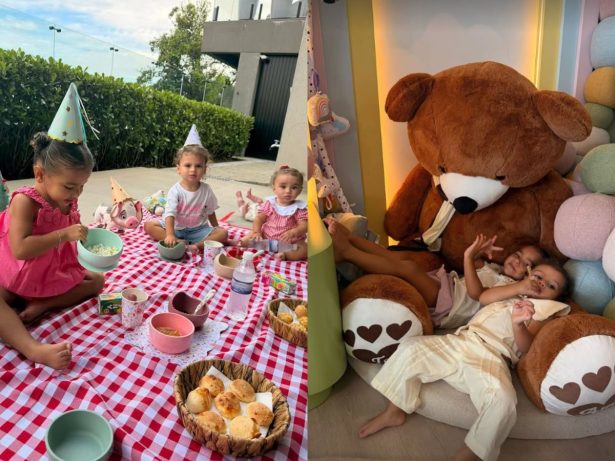 Mavie, Mel e Helena: Neymar Jr. mostra as três filhas brincando juntas durante piquenique