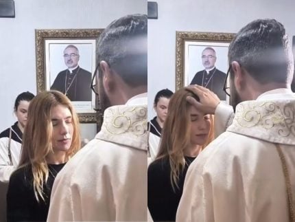 Vivendo momento delicado, Virginia recebe benção de Padre