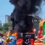 Incêndio atinge alegorias de duas escolas de samba antes de desfile em São Paulo