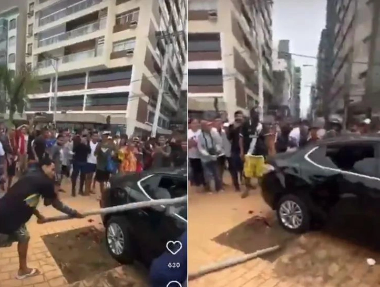 Influencer faz prova de resistência valendo carro e brincadeira acaba em pancadaria